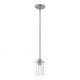 thumbnail image 2 of 1 Light Mini Pendant, Clear, Glass Shade, Brushed Nickel Frame, 2 of 6