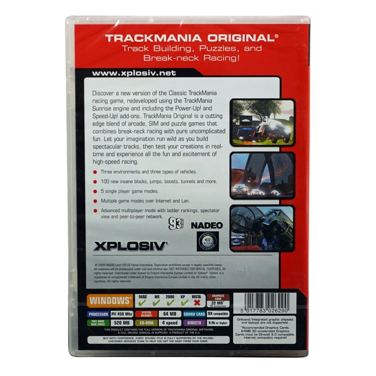 TrackMania Original PC CDRom - Track Building, Puzzles and Racing