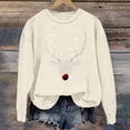 thumbnail image 2 of AINIYS Christmas Sweatshirts For Women Cute Deer Graphic Fall Wimter Xmas Crewneck Pullover Long Sleeve Tops Beige Pullover for Women _x L, 2 of 3