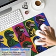 thumbnail image 4 of Long Mouse Pads for Desk,Colorful PopArt Dinosaurs Pattern Desk Mats on Top Of Desks, Desk Mouse Pad Extra Large with 3mm Non-Slip Base and Stitched Edge for Gaming,Office,Work,Home 31.5"x11.8", 4 of 6