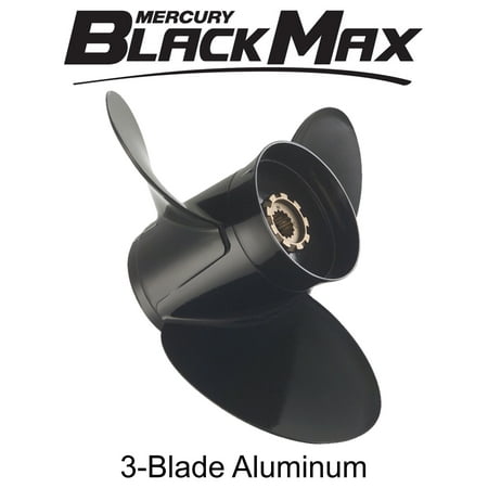 Mercury Marine Black Max 15 x 17 Pitch 3-Blade Aluminum Prop (Best Prop For 50 Hp Mercury)