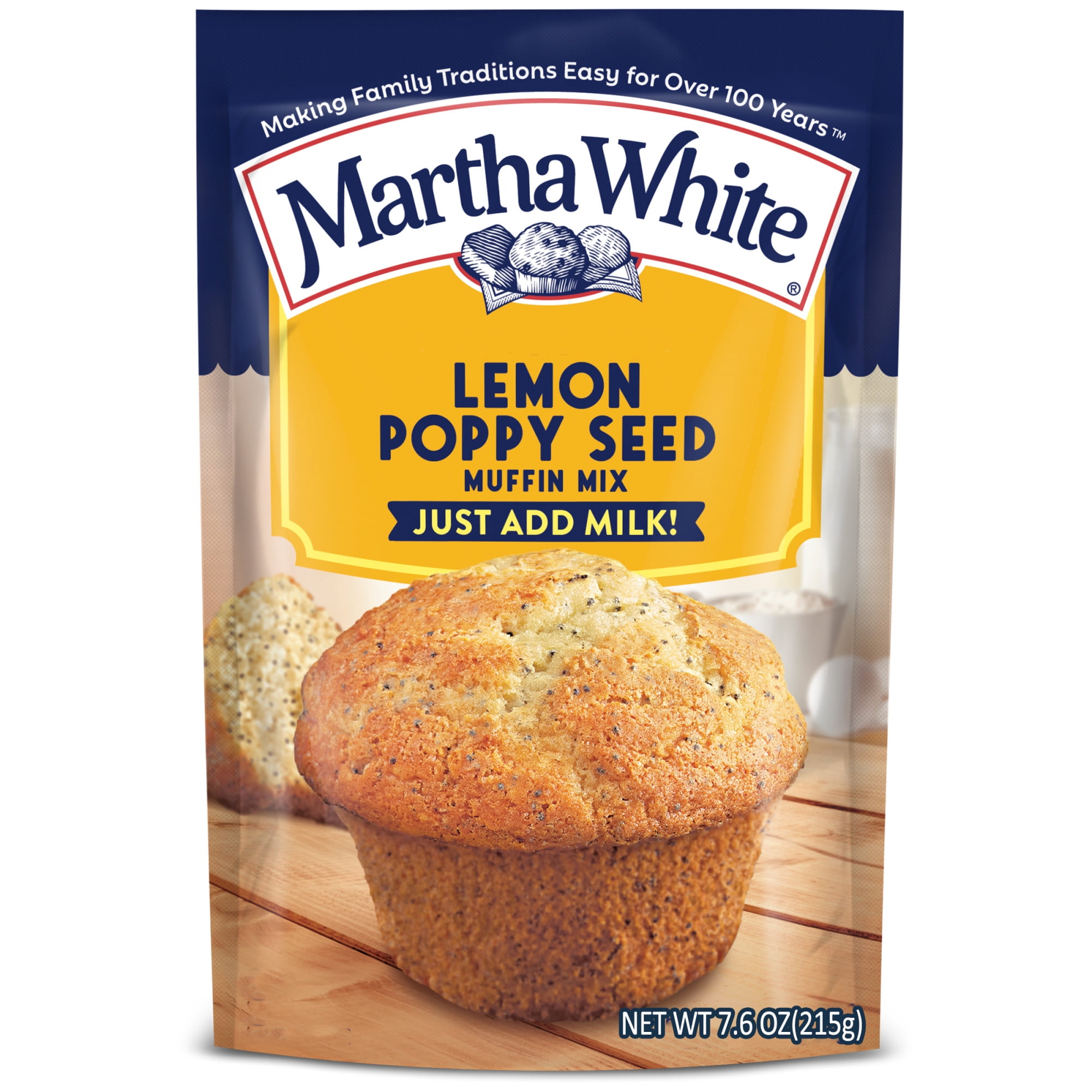 (12 pack) Martha White Lemon Poppy Seed Muffin Mix, 7.6 oz Bag