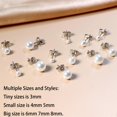 thumbnail image 4 of Dainty Pearl Earrings for Women: Hypoallergenic 6 Pairs Pearl Stud Earrings Set AAA+ Quality Freshwater Cultured Pearl Earrings Tiny Small and Big Ball Pearl Earrings for Women (3-8MM), 4 of 6