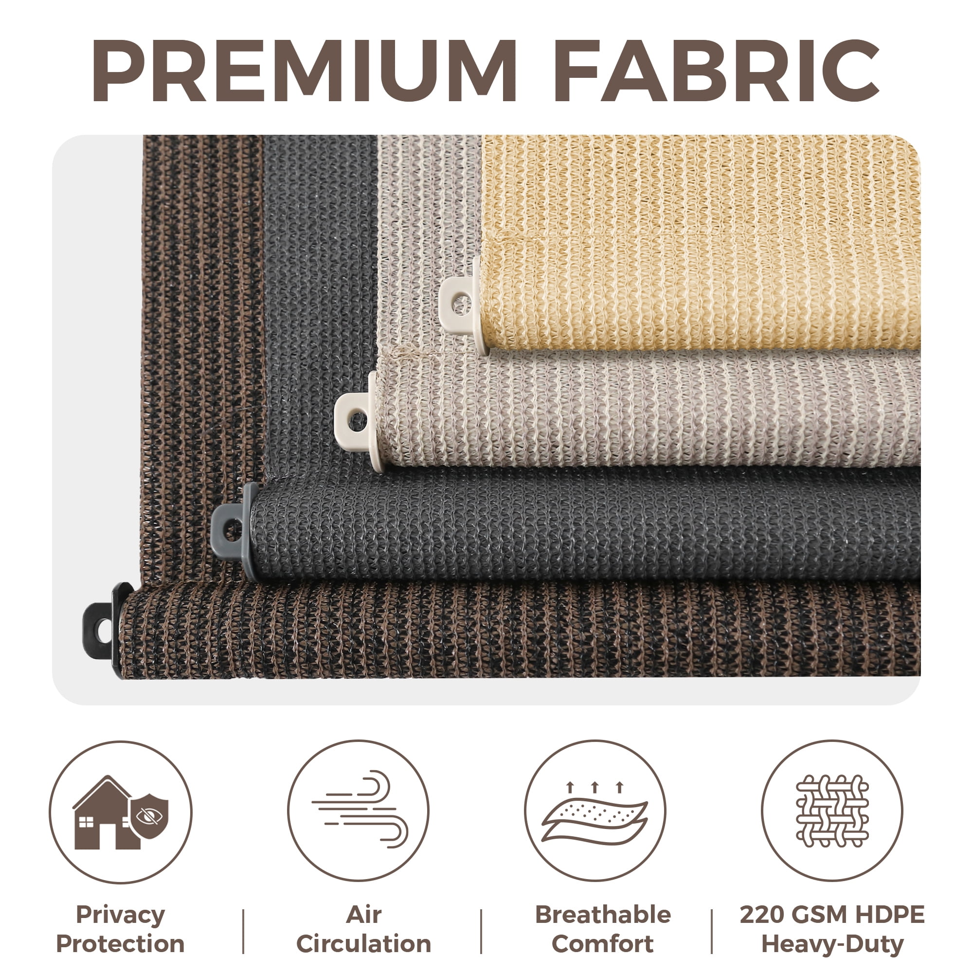 AOSKY Cordless Outdoor Roller Shades, 4'W x 6'H, UV Block Sunshades for Patio, Roll Up Blinds for Porch Pergola Balcony, Sesame