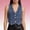 Blue, variant on WTXUE Women's Denim Vest Crop Jean Vest Tops Sleeveless V Neck Button Down Fitted Crop Jean Vest Summer Western Country Denim Waistcoat Summer Outfit Denim Tops Tank Top Streetwear Dark Blue S