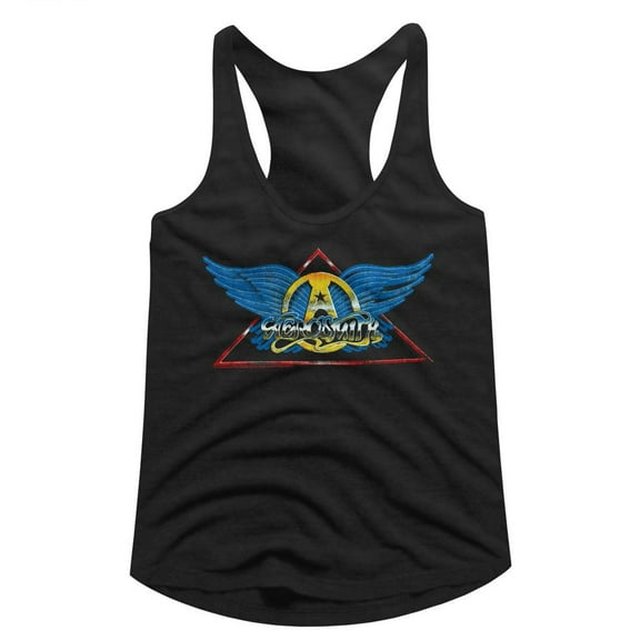 Aerosmith Logo Black Women's Slim Fit Racerback Tank Top 2Xl
