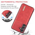 thumbnail image 5 of Allytech 2 in 1 Detachable Wallet Case for Samsung Galaxy S24 Plus with Cash Pocket & Cash Slots, [Full Body Protection] [Magnetic Clasp] Luxury PU Leather Shockproof Slim Kickstand Case - Red, 5 of 9