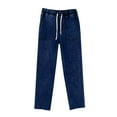thumbnail image 6 of Women's Pull On Cropped Ankle Jeans, Elastic Waist Skinny Fit Stretch Denim Capri Pants, Solid Color 7/8 Length Slim Leg Trousers for Casual Wear Dark Blue L, 6 of 10