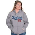 thumbnail image 5 of Vintage America 76 USA Patriot Zip Up Hoodie Men's Women's Brisco Brands S, 5 of 6