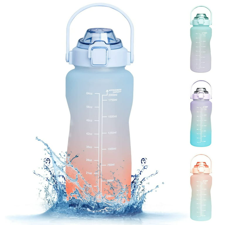 2 Liters Water Bottle Motivational Drinking Bottle Sports Water