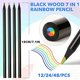 thumbnail image 4 of ArcoíRis de Madera, 7 Colores en 1 LáPices ArcoíRis, para Dibujar, Colorear, Dibujar, NúCleo Multicolor, (12), 4 of 5