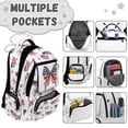 thumbnail image 3 of Pzuqiu USA Map Pink Bow Backpack with Lunch Bag for Kids 8-10 Years Old Cute Bookbag for Boys 1st Grade/2nd Grade Middle School Book Bag Girls Lunch Box Pencil Case Water Bottle Bag, Set of 4, 3 of 7