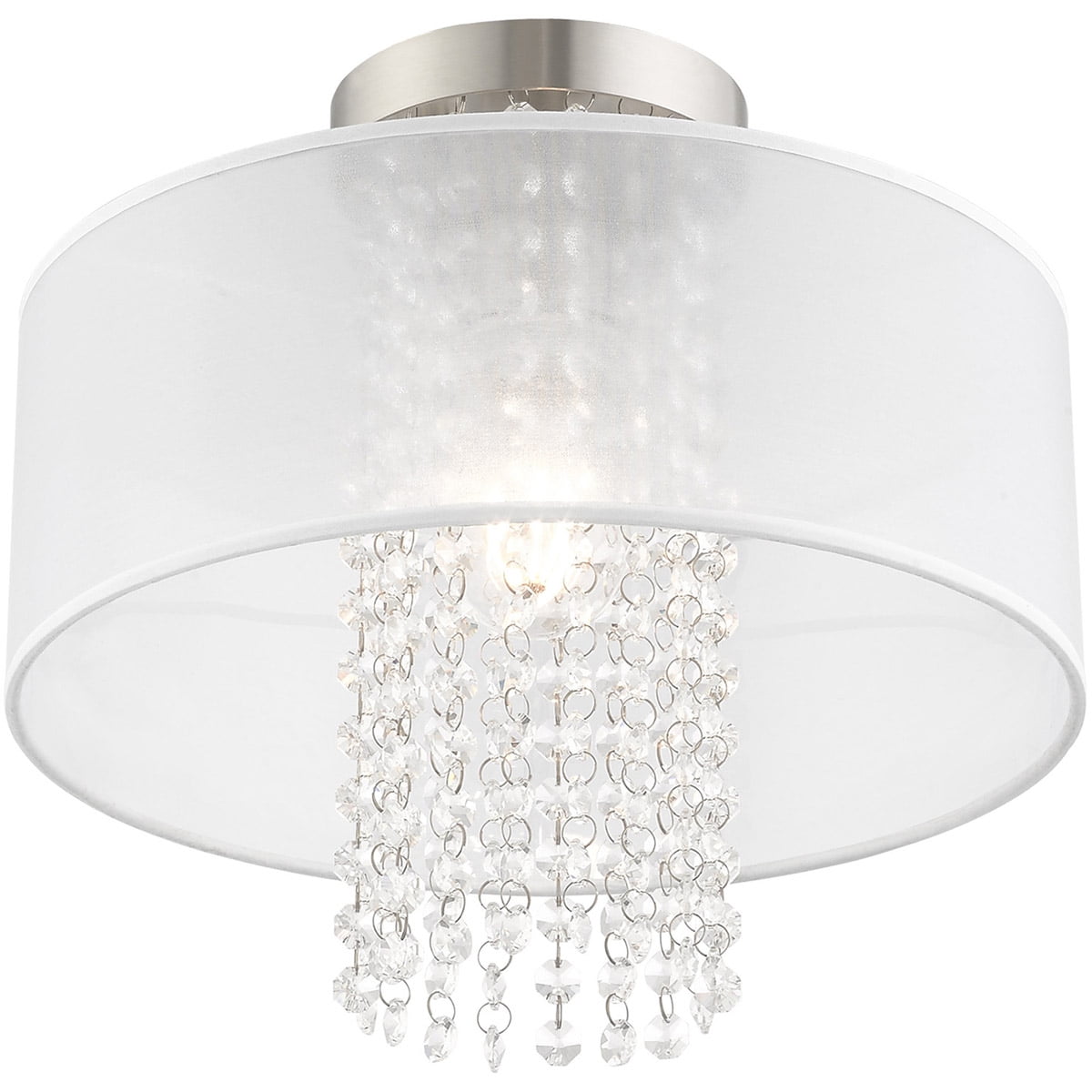 1 Light Brushed Nickel Ceiling Light fixture with Steel base material