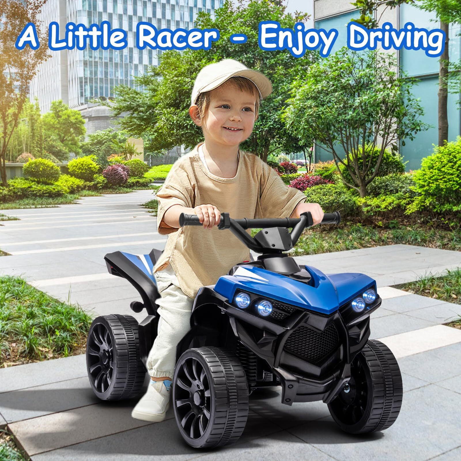 Juibresa Kids ATV 4 Wheeler, 6V Ride-On Car Toy for Children Ages 1-5, 1.8 mph Max Speed,  Music,Led Lights,Electric Vehicle Quad Car for Kids