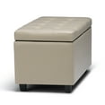 thumbnail image 7 of Cosmopolitan 34 inch Wide Storage Ottoman in Satin Cream Vegan Leather, 7 of 7