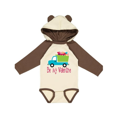 

Inktastic Be My Valentine Heart Truck Gift Baby Boy or Baby Girl Long Sleeve Bodysuit