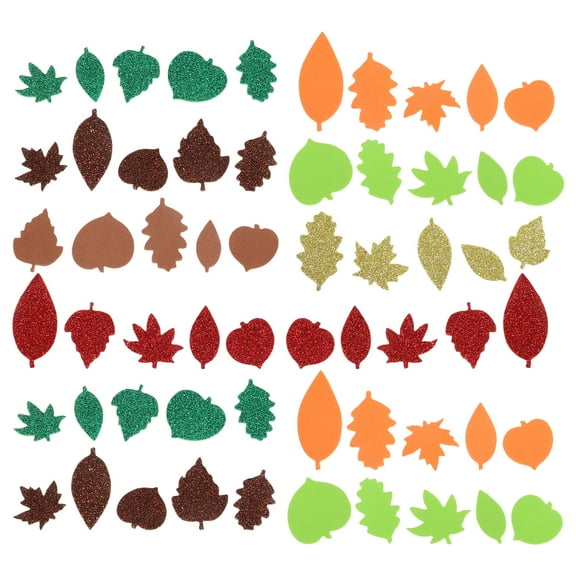 MYTAKEND 500pcs Fake Leaf Decoration Self-adhesive Autumn Maple Leaf Table Scatters Harvest Festival Party Favors