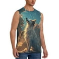 thumbnail image 2 of Daiia Starry Sky Cloud Wolf Printed Men's Tank Tops,Casual Soft Sleeveless Gym Muscle Shirts Bodybuilding Tee-Small, 2 of 8