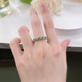 thumbnail image 4 of YYKihy Geometric Zircon Ring And Simple Design Shining Jewelry That Highlights Modern Style And Charm Perfect For Mothers And Friends, 4 of 6
