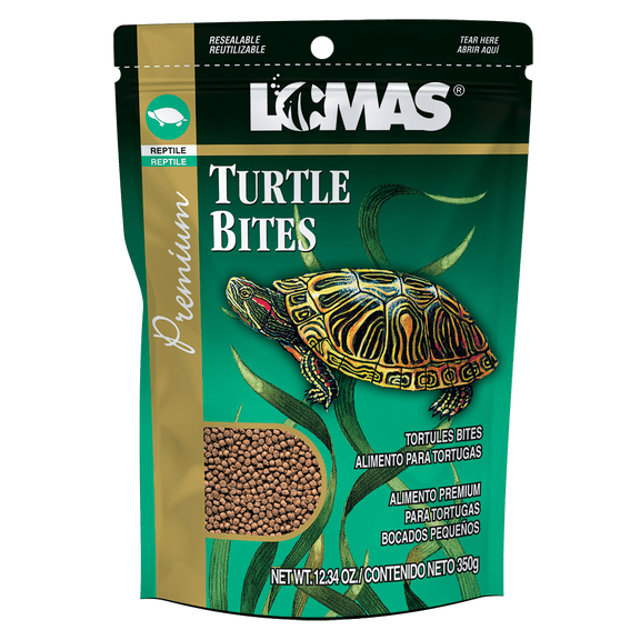 Alimento para Tortugas Acuaticas Lomas  Turtle Bites Bocado pequeño Bolitas 350 gr