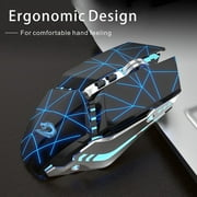 TENMOS Wireless Gaming Mouse Rechargeable Silent LED Computer Optical Mice with USB Receiver