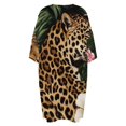 thumbnail image 5 of Leopard Rests Lush Tropical Flowers Sleepshirts For Sleeping Travels Loose Sleepdress Pajama Dress Soft Nightdress Sleepwear, 5 of 7