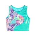 thumbnail image 3 of iEFiEL Kids Girls 2-Piece Activewear Modern Dance Sports Outfit Racer Back Vest Tops with Shorts Gym Suit Green 14, 3 of 7