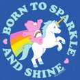 thumbnail image 2 of Toddler's Care Bears Born to Sparkle and Shine Cheer Unicorn  Graphic Tee Royal Blue 5T, 2 of 3