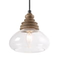 thumbnail image 3 of LNC Farmhosue Pendant Light with Pumpkin Glass Shade,Distressed Wood, 3 of 11