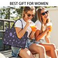 thumbnail image 5 of Large Capacity Tote Bag,Halloween Purple Spooky Icons Handbag Fashion Luxury Tote Bag,15.7"x13"x 5.1" Inches,Laptop Compatible, 5 of 6
