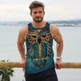 thumbnail image 6 of KLL Owl In Blue Print Men's Muscle Gym Workout Stringer Tank Tops Bodybuilding Fitness T-Shirts Tank Tops Men-3X-Large, 6 of 7