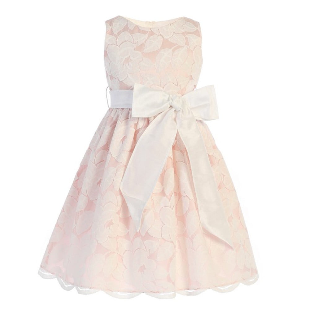 Sweet Kids - Girls Blush Soft Spring Jasmine Lace Bow Easter Dress ...