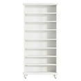 thumbnail image 2 of Barara King Bookshelf, Bookcase, Display Standing Shelf9-Tier Bookcase Wood Bookshelf with LED Lighting & Solid Wood Legs,White, 2 of 4