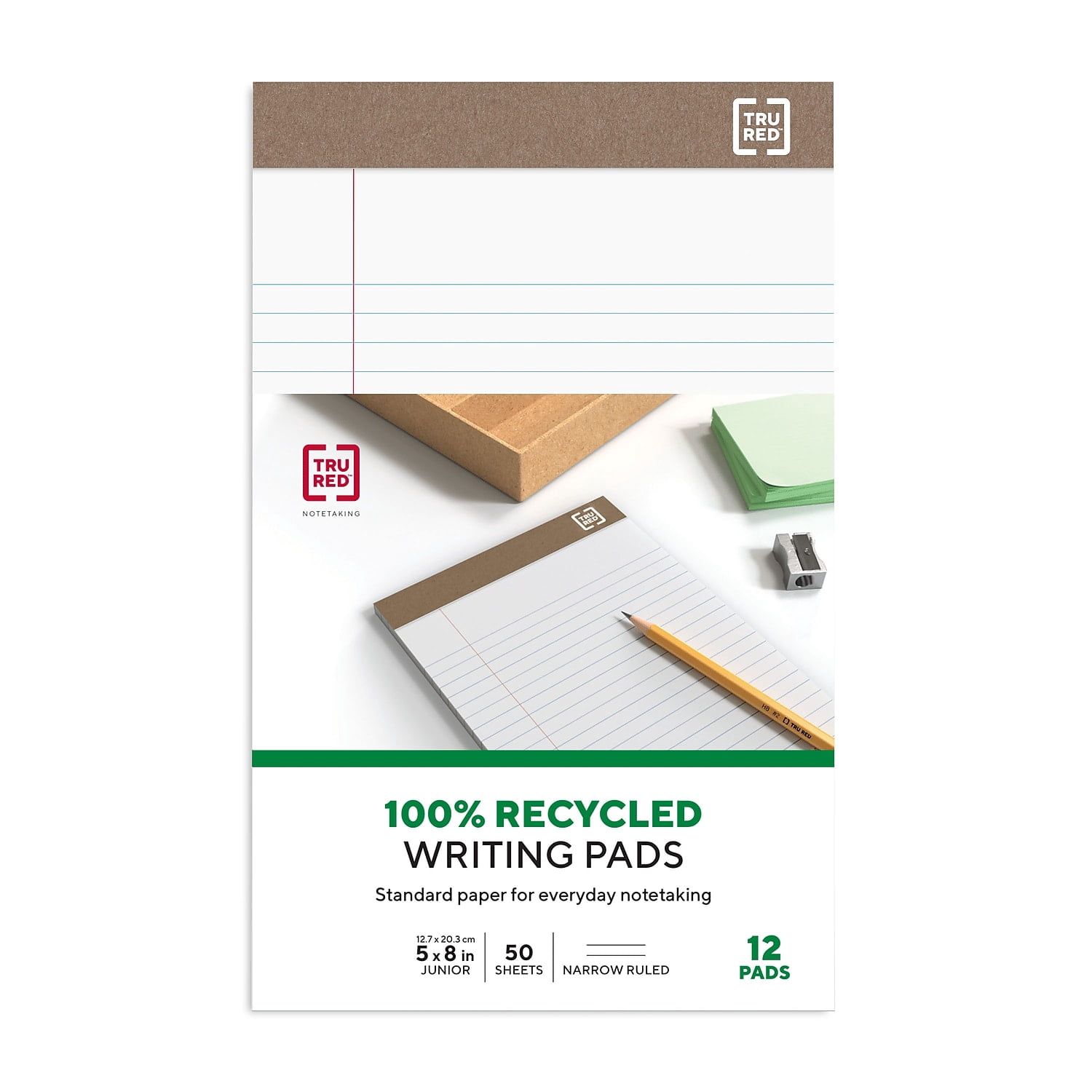 MyOfficeInnovations Notepads 5" x 8" Narrow White 50 Sheets/Pad 12 Pads/PK (18592STP) 491461
