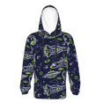 thumbnail image 6 of KLL Unisex Kids Boys Girls Hooded Pocket Pullover Hoodies-Hand Drawn Rockets, 6 of 6