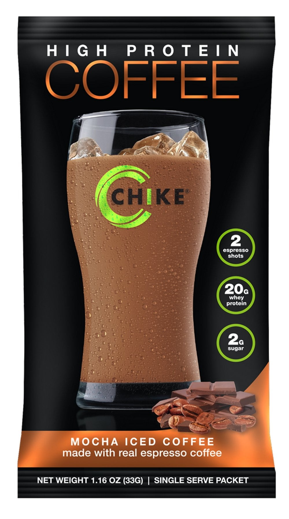 Chike High Protein Iced Coffee Mocha, 12 Single Serving Packets (1.16