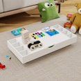 thumbnail image 3 of 2-in-1 Rollaway Play Table & Toy Organizer - Lego-Compatible Building Surface, Whiteboard, Under-Bed Storage with Detachable Partitions, 3 of 9