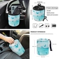 thumbnail image 4 of Jeiento Butterfly 12 PCS Front Car Seat Cover Full Set, with Steering Wheel Cover Blue Seat Belt Covers Armrest Protector Trash Can Air Vent Holder Rear View Mirror Cover Coasters Keychain for SUV, 4 of 9