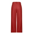 thumbnail image 4 of MIUOWANP Dress Pants for Women Business Casual Solid Color Pocket Buttons Comfortable Trousers Size XXL(12)Red, 4 of 5