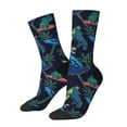 thumbnail image 1 of Fotbe Dinosaur Calcetas Largas con Estampado para Hombre y Mujer – Calcetas de Compresión Transpirables y Elásticas, Viajar y Uso Diario Talla 5-11, 1 of 6