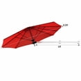 thumbnail image 2 of Costway 8ft Wall-Mounted Umbrella Telescopic Folding Tilt Sun Shade Burgundy, 2 of 11