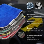 EvaClean Premium Microfiber Cleaning Cloths 16”x16” (Red) - Reusable, Washable, Non-Scratch Towels for Cleaning, Dusting, Polishing, 12-Pack