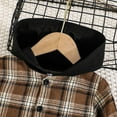 thumbnail image 6 of URMAGIC Toddler Baby Boys 2PCS Set Flannel Lattice Button Down Hoodied Tops +Pants Boys Fall Winter Outfits, 6 of 10