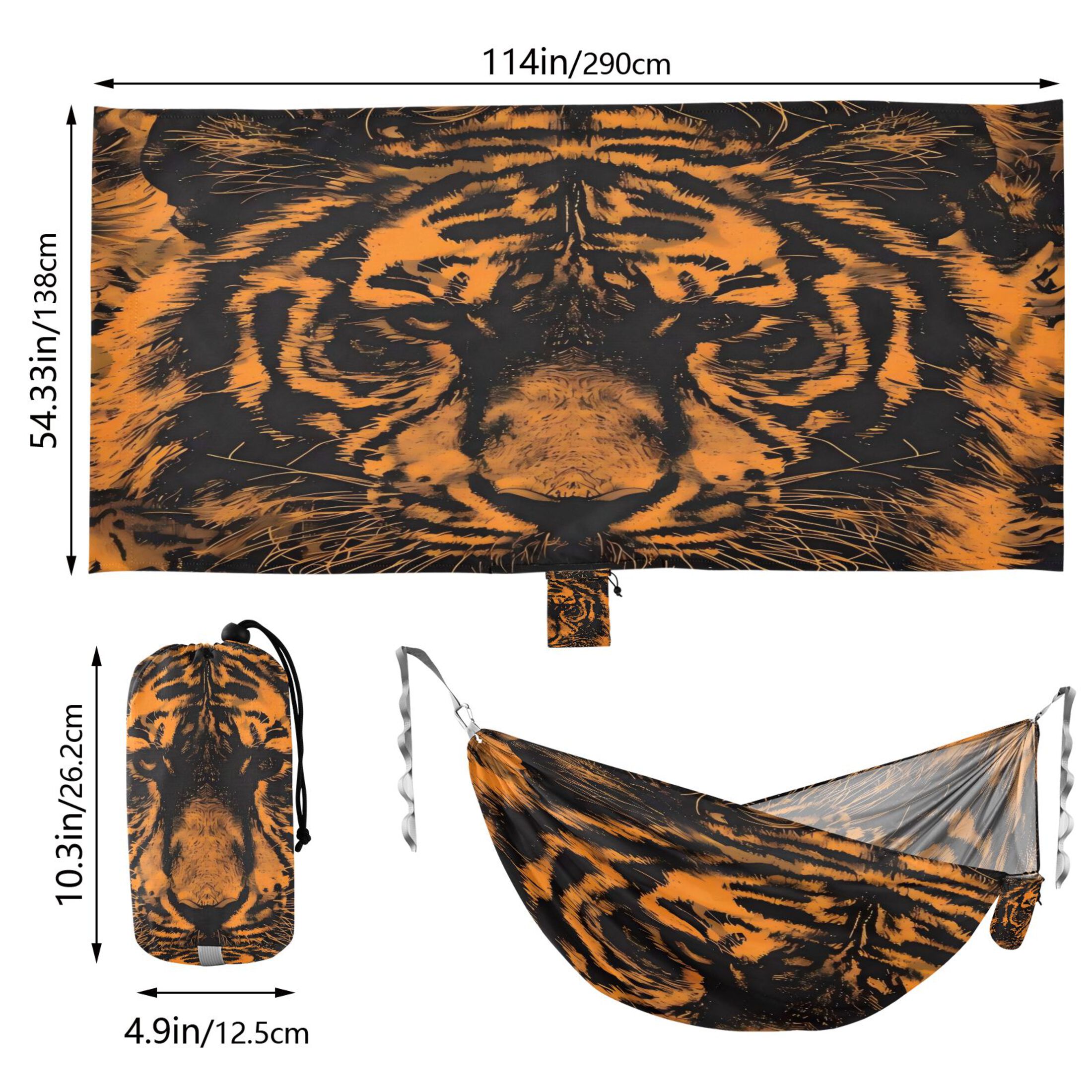 Hammock Camping Hammock Nylon Portable Hammock Travel Camping Hammock Orange Tiger