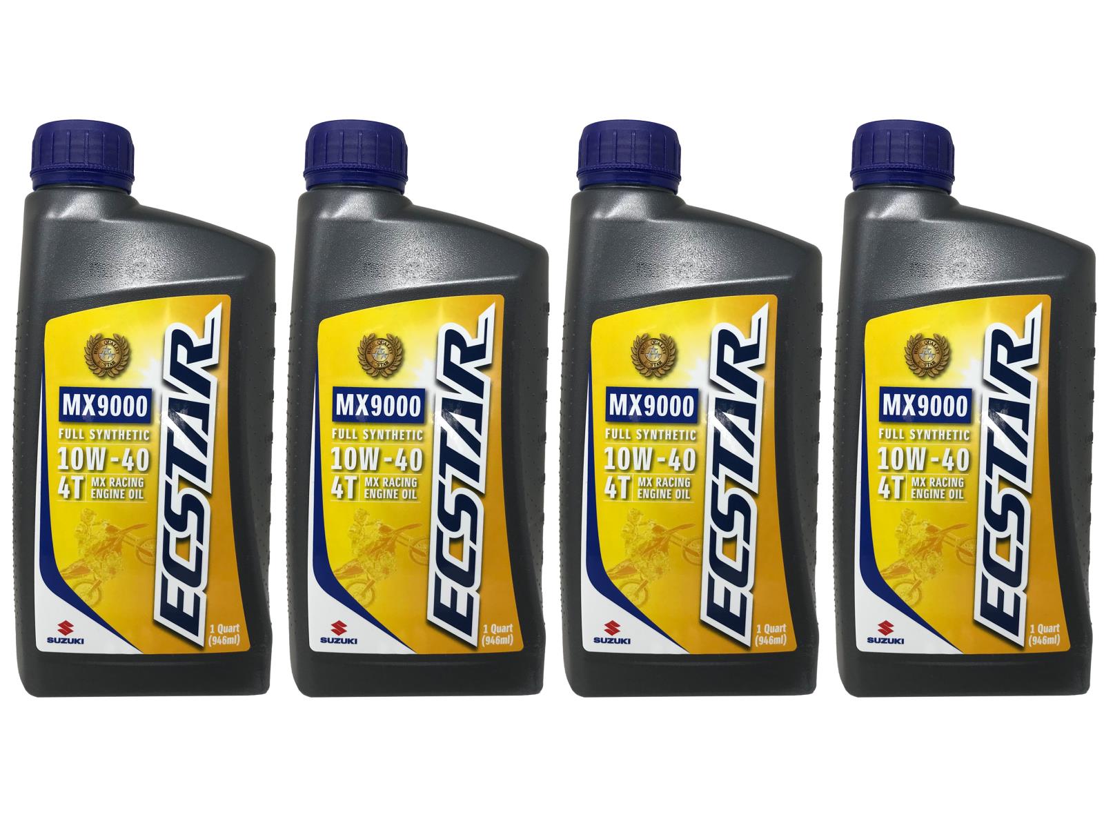 Suzuki Genuine OEM Ecstar Full Synthetic 10W-40 Oil 990A0-01E50-01Q - 4 Pack