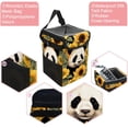 thumbnail image 2 of Panda Sunflower Mini Trash Can Car Trash Bin Trash Can for Car - Foldable, with Lid, Leak-Proof, Hanging Storage Bag, 2 of 6