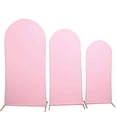 thumbnail image 6 of Efavormart Set Of 3 | Matte Pink Spandex Fitted Wedding Arch Covers For Round Top Chiara Backdrop Stands - 5ft, 6ft, 7ft, 6 of 9