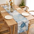 thumbnail image 3 of Table Runner 90 Inches Long for Kitchen Dining, Blue Turtle Coastal Dresser Scarf Farmhouse, Dining Table Decorations for Wedding/Parties, Nautical Beach Sea Ocean Coral 13 x 90 In, 3 of 8
