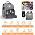 thumbnail image 3 of Mochila para pañales, mochila de viaje plegable para bebé, bolsa de pañales para mamá y papá con puerto de carga USB, 3 of 4
