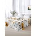 thumbnail image 5 of Vintage Botanical Twim Size Flat Sheet, Wrinkleproof & Fadeproof Cooling Flat Bed Sheet Only, Yellow Spring Floral Butterfly Breathable Soft Bedding Top Sheets 66 x 96 Inches, 5 of 8